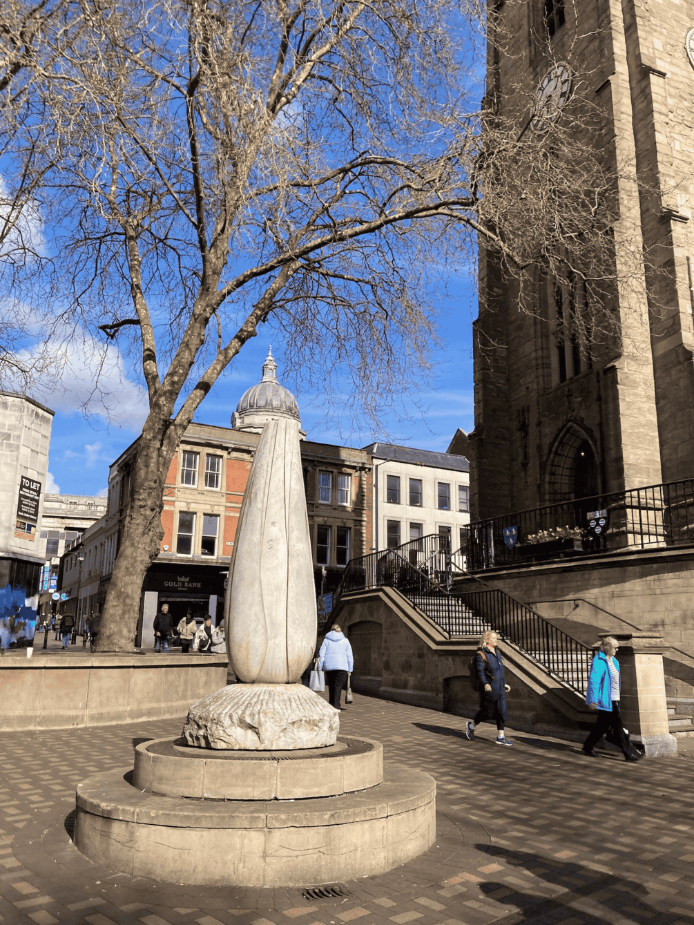 A sunny day in St Peter’s Square, Nottingham.